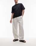 [Arket] ARKET wide fit drawstring workwear pants in beige-Neutral 44 BEIGE