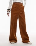 [Arket] ARKET wide leg cord pants with tailored waistband in brown 32 BROWN