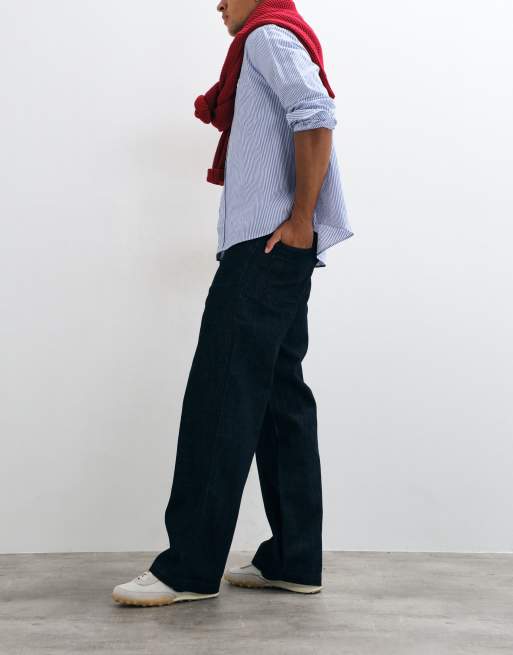 ARKET wide leg denim jeans in dark blue, 2 of 5