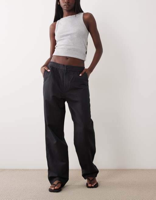 ARKET wide leg palazzo trousers in black, 2 of 5