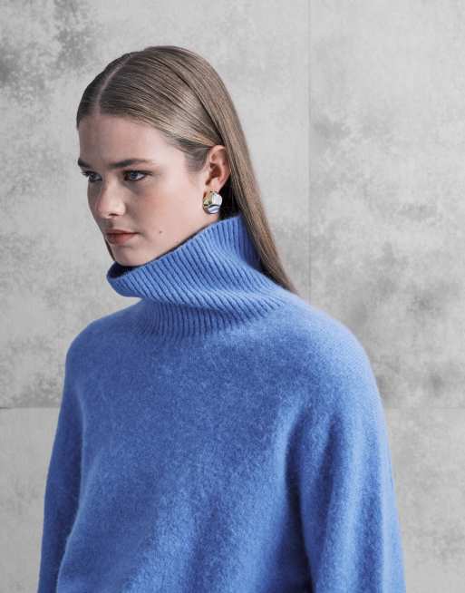 ARKET wool and alpaca blend turtleneck sweater in light blue, 3 of 4