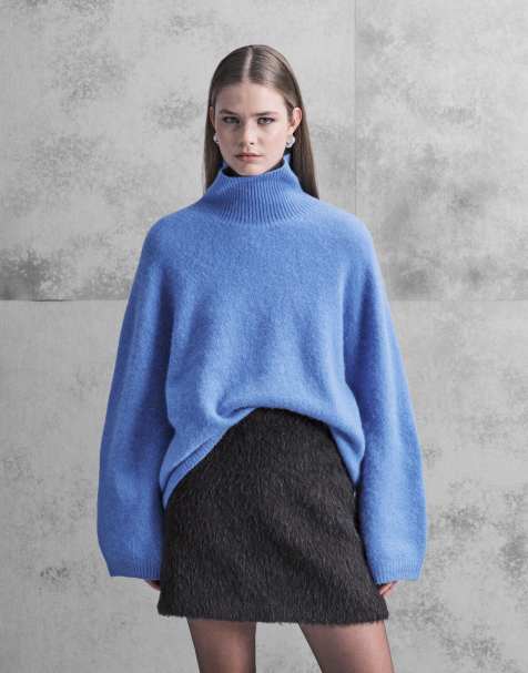 ARKET wool and alpaca turtleneck jumper in light blue