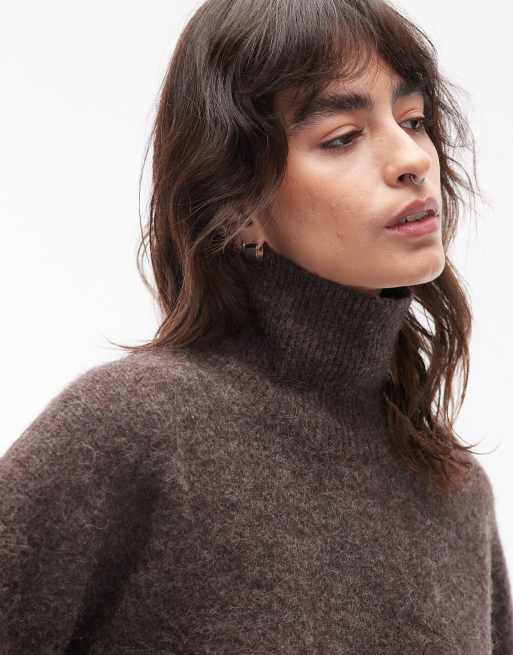 ARKET wool and alpaca turtleneck sweater in brown, 3 of 4