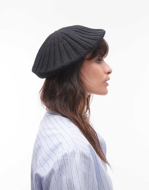 ARKET wool beret in black ASOS