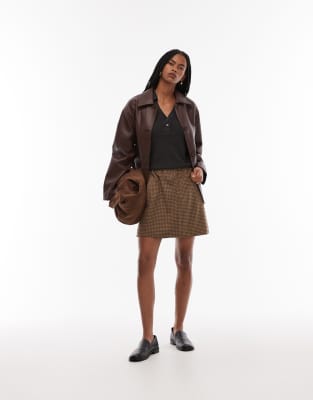 Arket Wool Blend Mini Skirt In Brown