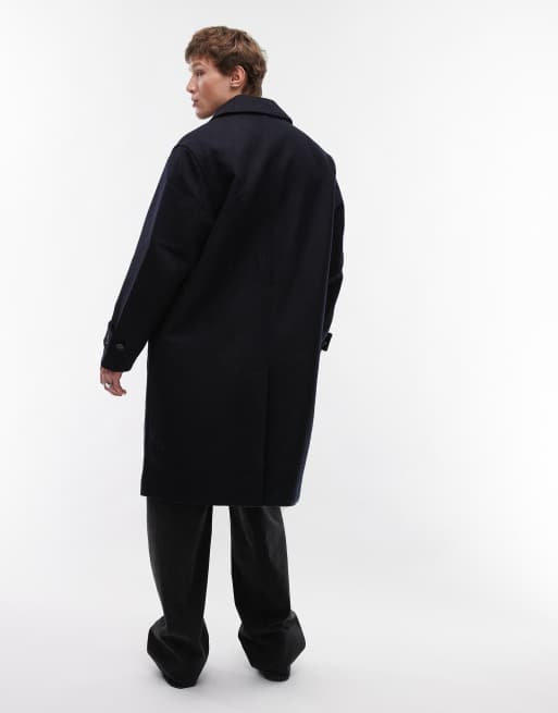 ARKET wool blend overcoat in blue, 2 of 4