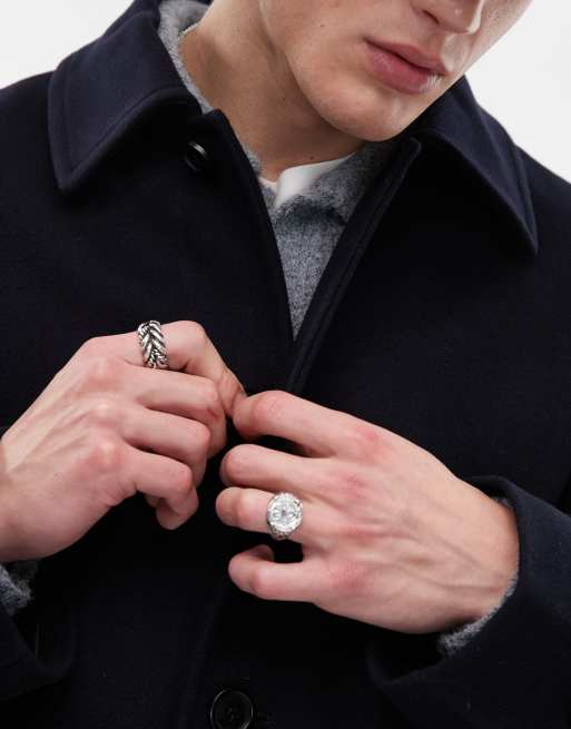 ARKET wool blend overcoat in blue, 3 of 4