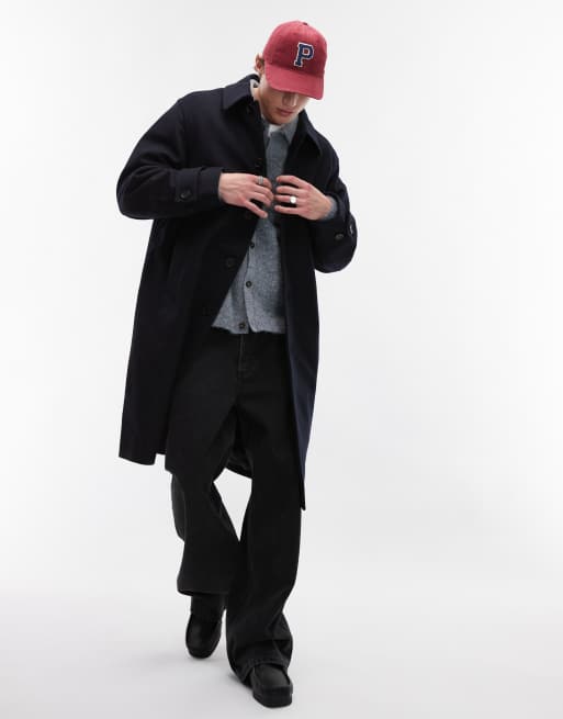 ARKET wool blend overcoat in blue, 4 of 4