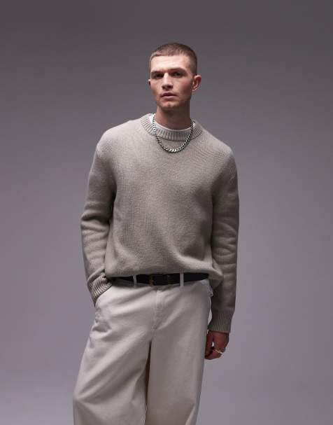 ARKET wool blend oversized jumper in beige - view 1