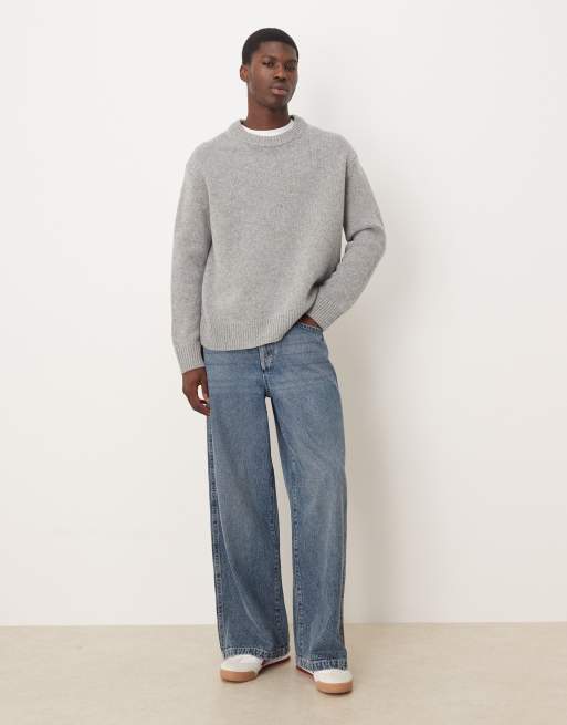 ARKET wool blend oversized jumper in grey melange, 2 of 5