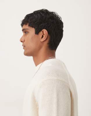 Arket Wool Blend Oversized Sweater In White