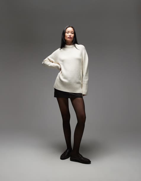 ARKET wool blend sweater with raglan sleeves in off white - view 1