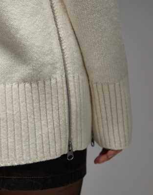 Arket Wool Blend Sweater With Raglan Sleeves In White