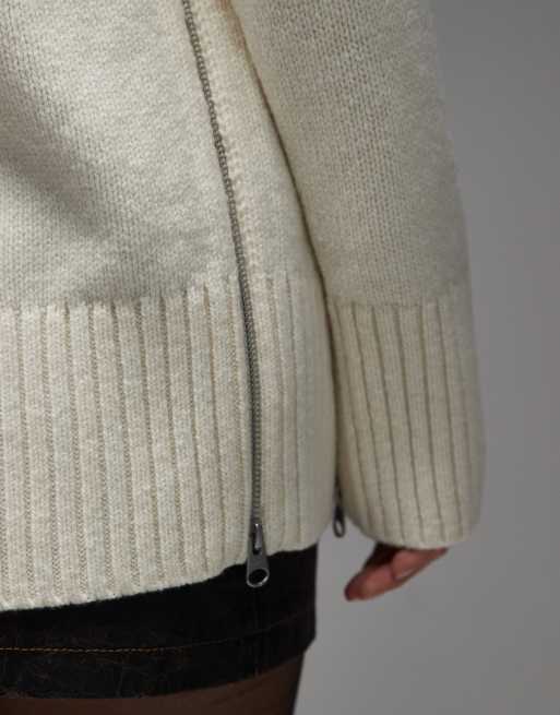 ARKET wool blend sweater with raglan sleeves in off white