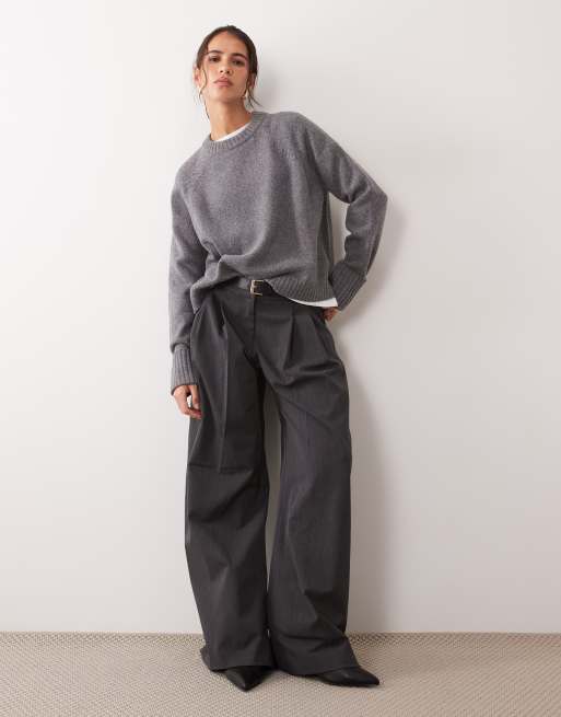 ARKET wool crew neck jumper in grey, 2 of 4