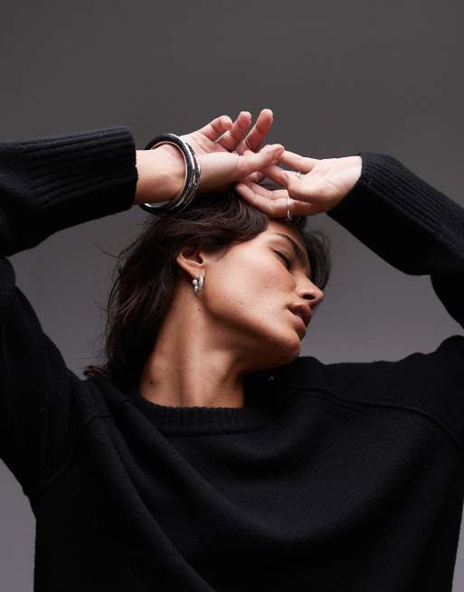 ARKET wool crew neck sweater in black