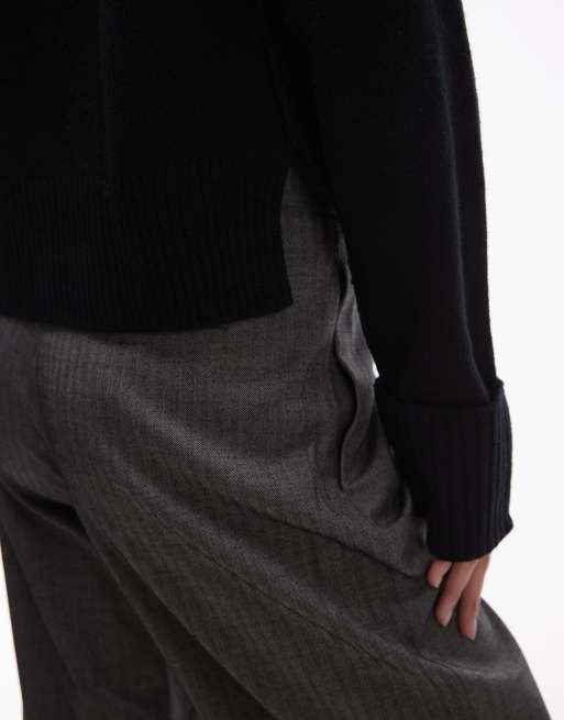 ARKET wool crew neck sweater in black