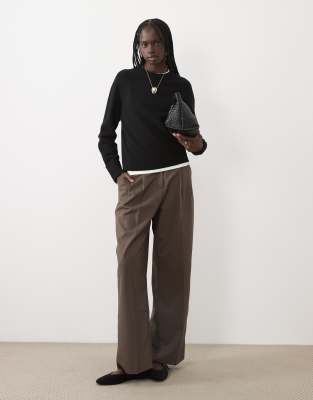 Arket Wool Crew Neck Sweater In Black