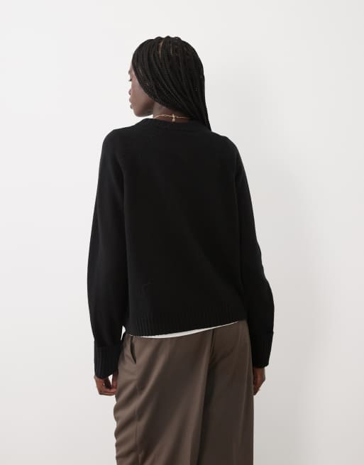 ARKET wool crew neck sweater in black, 4 of 4