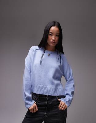 Arket wool crew neck sweater in blue