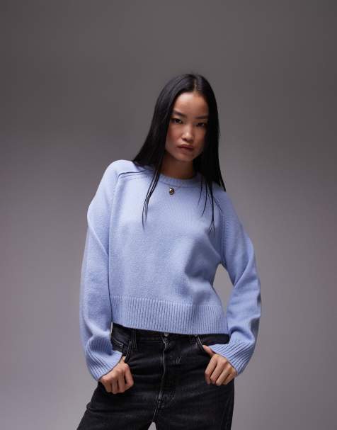 ARKET wool crew neck sweater in blue - view 1