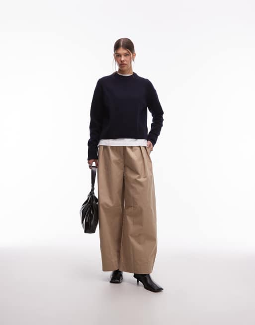 ARKET wool crew neck sweater in navy blue, 3 of 4