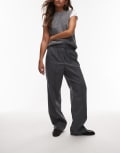 [Arket] ARKET wool flannel straight leg pants with elasticated waist in grey 44 GREY