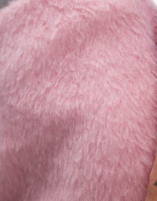 Arket Wool Hairy Mini Skirt In Pink
