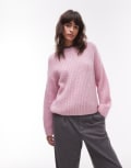 [Arket] ARKET wool knitted sweater with mohair in pink L PINK