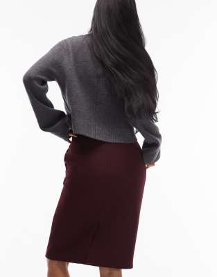 Arket Wool Look Mini Skirt In Burgundy