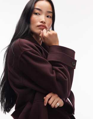 Arket Wool Maxi Belted Trench Coat With Side Splits In Brown