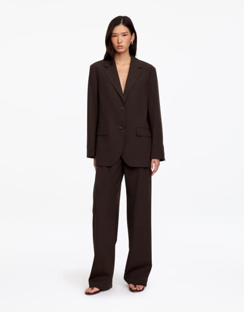 ARKET wool mix blazer in dark brown - view 1