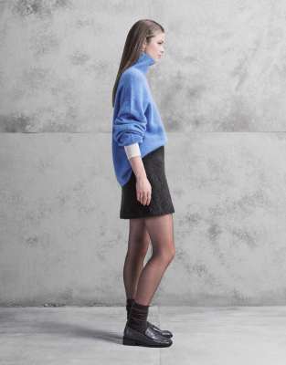 Arket Wool Mix Hairy Mini Skirt In Brown