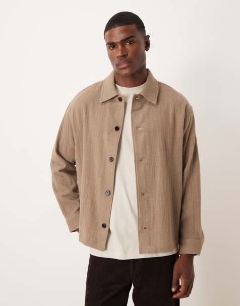ARKET wool-mix overshirt in mole - view 1