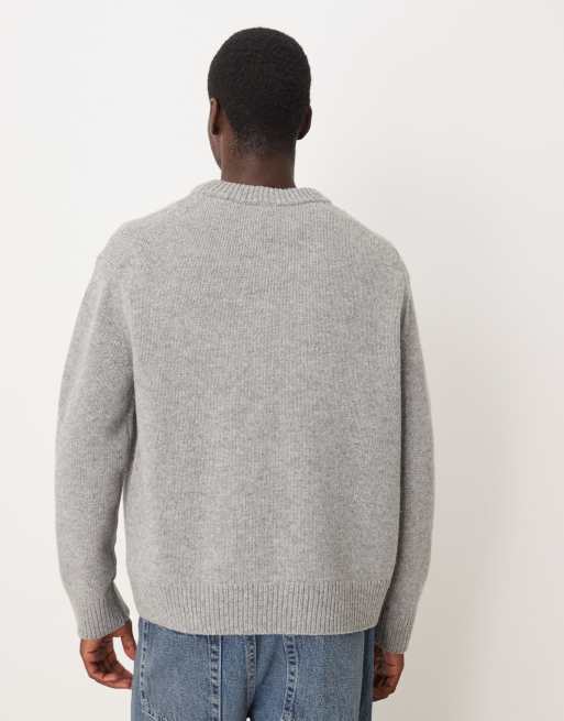 ARKET wool oversized jumper in grey melange, 3 of 5