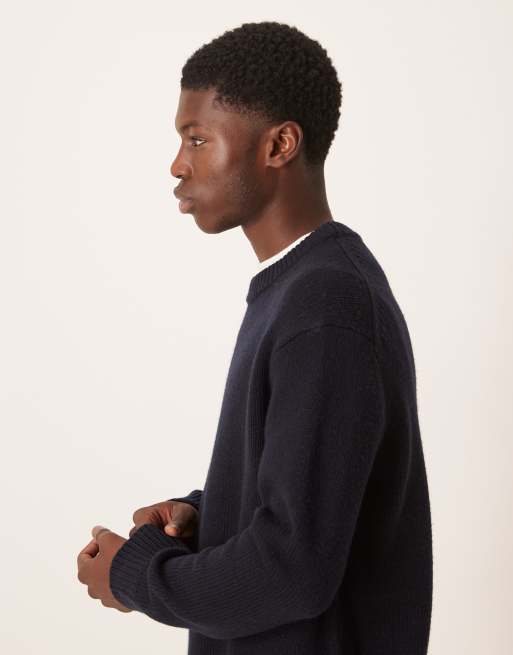 ARKET wool oversized jumper in navy blue, 4 of 5
