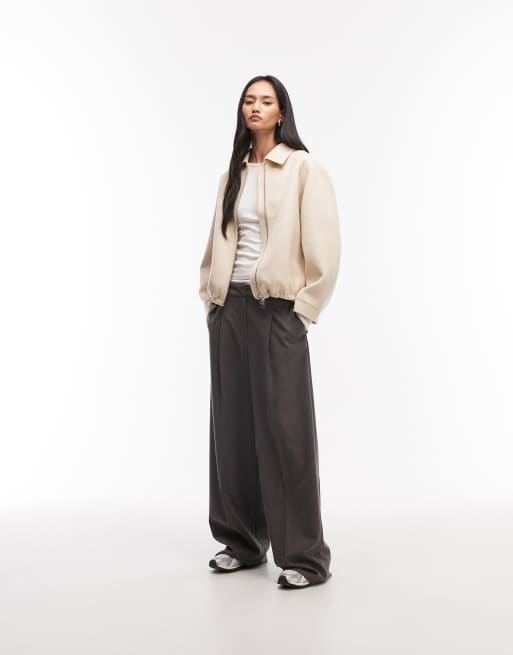 ARKET wool rich double blouson jacket in vanilla cream, 2 of 4