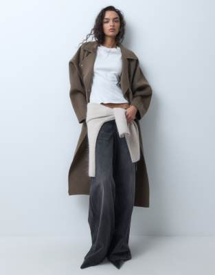 Arket Wool Rich Trench Coat With Belt In Brown
