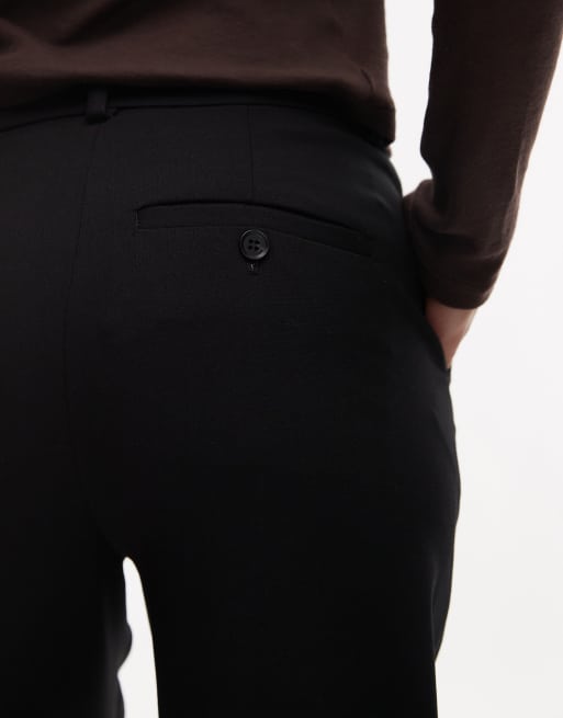 ARKET wool stretch slim cropped trousers in black, 4 of 5