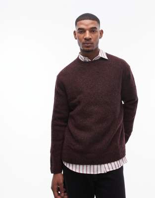 Arket Wool Sweater In Burgundy-red