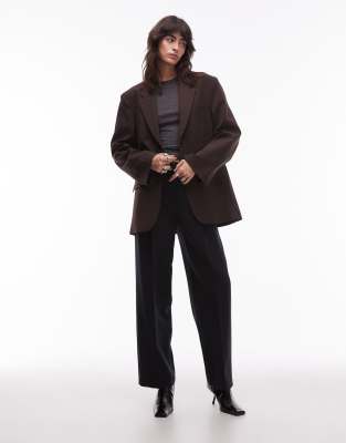 Arket Wool Tailored Blazer In Brown