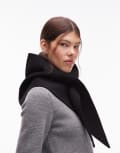 [Arket] ARKET wool triangle double scarf in black No Size Black