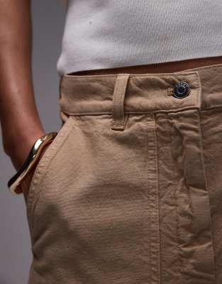 Arket Workwear Pants With Triple Stitch Detail In Neutral