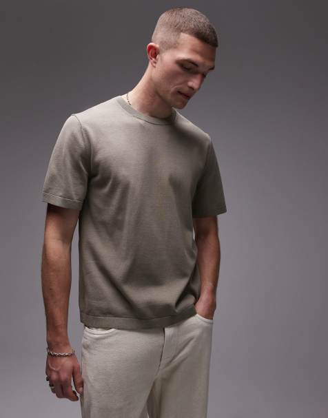 ARKET pure cotton knitted t-shirt in green