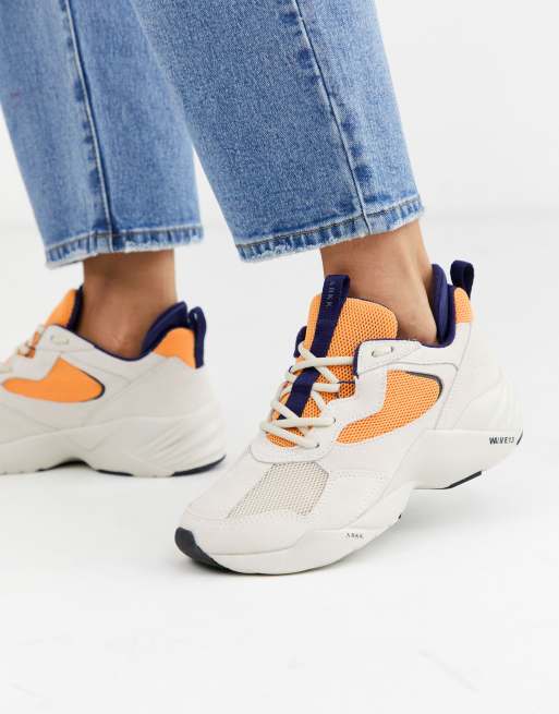 Forøge Relaterede Rend ARKK Copenhagen Kanetyk orange & purple suede sneakers | ASOS