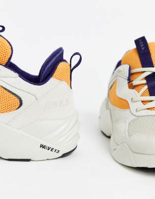 orange suede sneakers