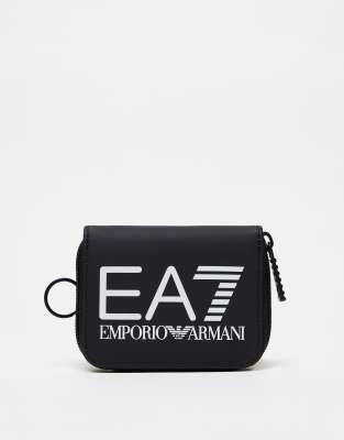 Armani – Czarno-biały portfel zapinany na zamek z logo EA7 - view 1