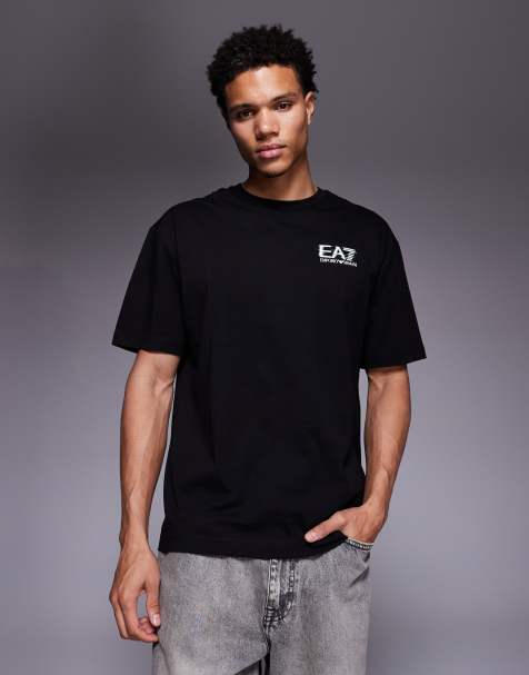 Armani – Czarny T-shirt z logo EA7 - view 1