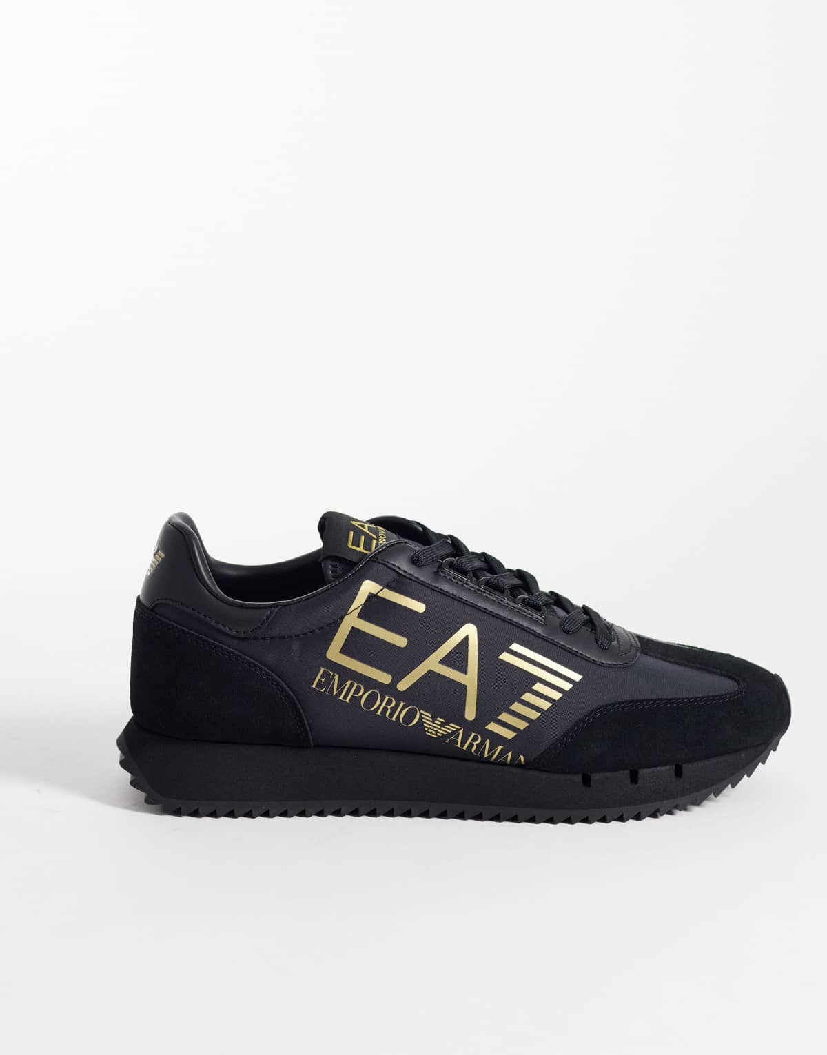 EA7 Armani EA - New Heritage - Zapatillas de deporte negras y doradas con logo