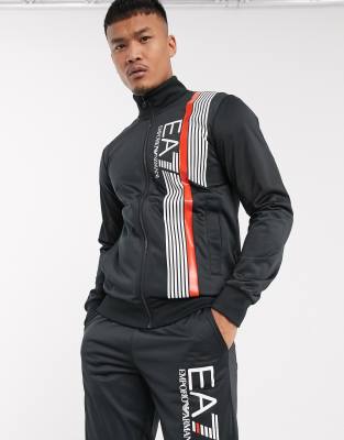 ea7 black tracksuit bottoms